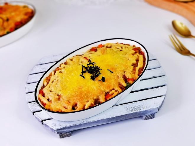 拉丝芝士火腿焗饭