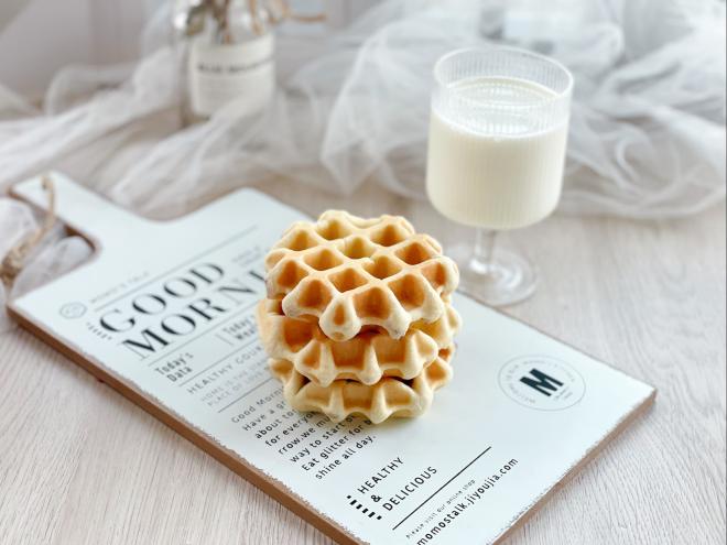 包着香芋馅的华夫饼，简直是治愈系美食