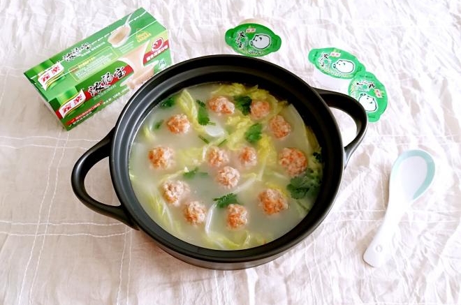 娃娃菜肉丸汤