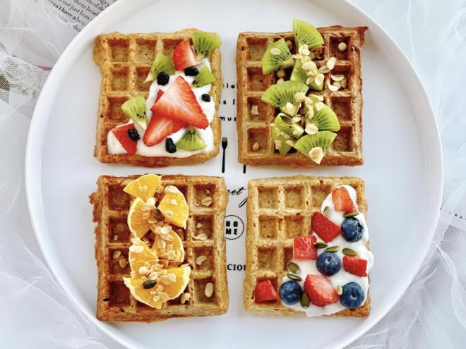 无糖无面粉的香蕉燕麦华夫饼