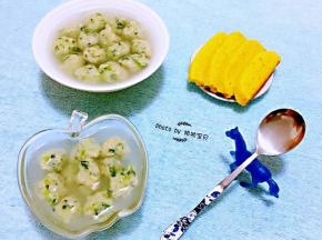 鱼圆吃到口中Q弹还有茼蒿的清香q