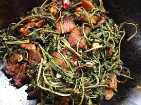 起锅前放入适量的鸡精即可！（腊肉和干香椿都含有盐分，这道菜不需要另外再加盐！）