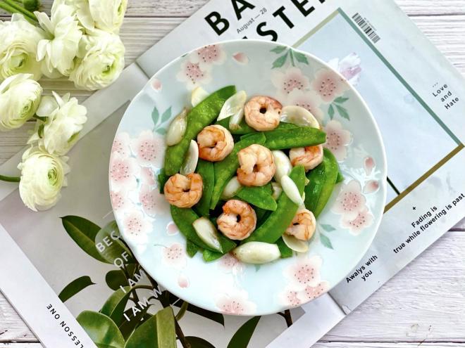 荷兰豆百合炒虾仁，低脂清爽，营养丰富