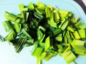 将蒜苗杆切片