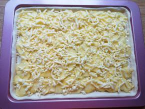 继续再撒上一层马苏里拉芝士。 