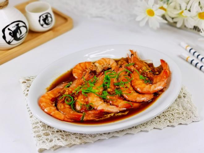 基围虾蒸娃娃菜