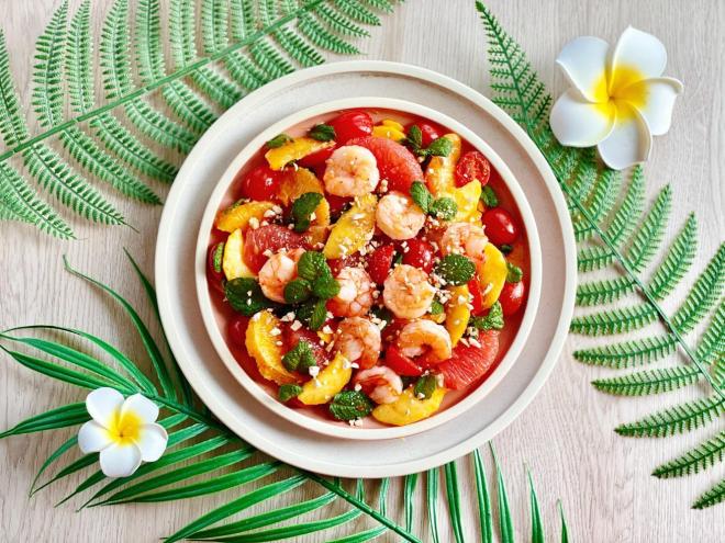 泰式鲜虾水果沙拉，低卡营养颜值高
