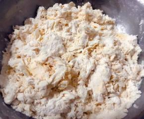 倒入适量清水搅拌成絮状