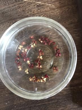 花椒用开水冲泡备用