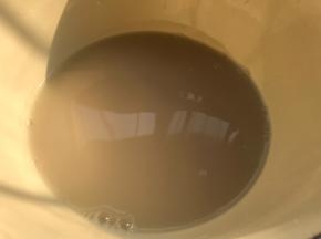 温水中加入酵母融化