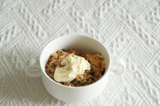 发酵期间，肉松和沙拉酱混合均匀。