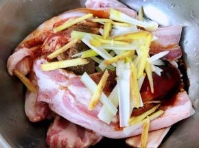 放经典的辅料葱、姜段