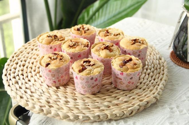 无糖红枣纸杯蛋糕，松软绵密，浓浓红枣香