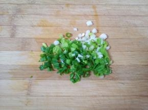 小葱切碎备用。