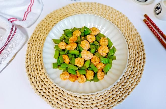 四季豆炒虾仁