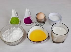 准备食材，除了果蔬粉外，其它食材都是三份哈。