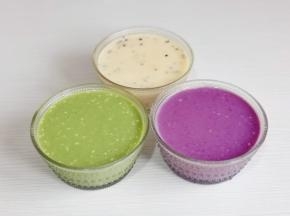 三种口味的面糊做好啦！静止10分钟。