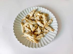 蛏子肉剥壳。