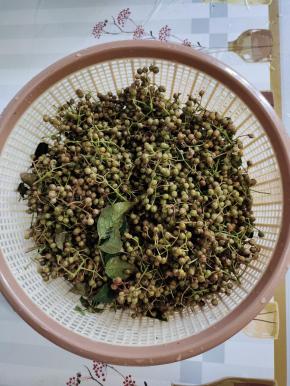 新鲜的花椒清洗干净，沥干水分备用！