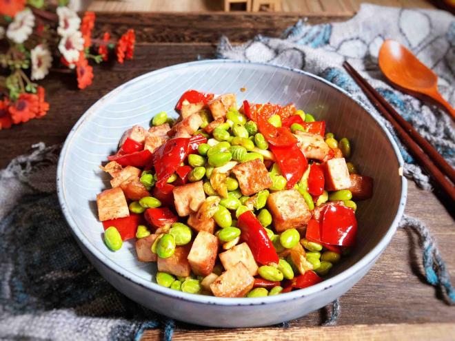 辣椒毛豆炒午餐肉