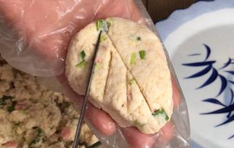 在正面切出叶茎