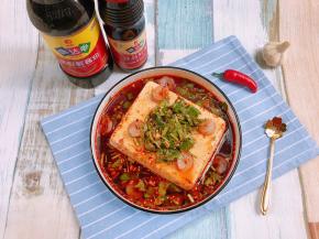 捞汁虾仁豆腐完成