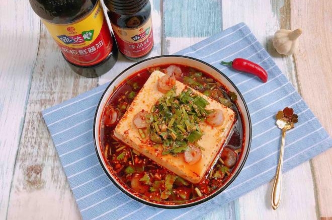 捞汁虾仁豆腐