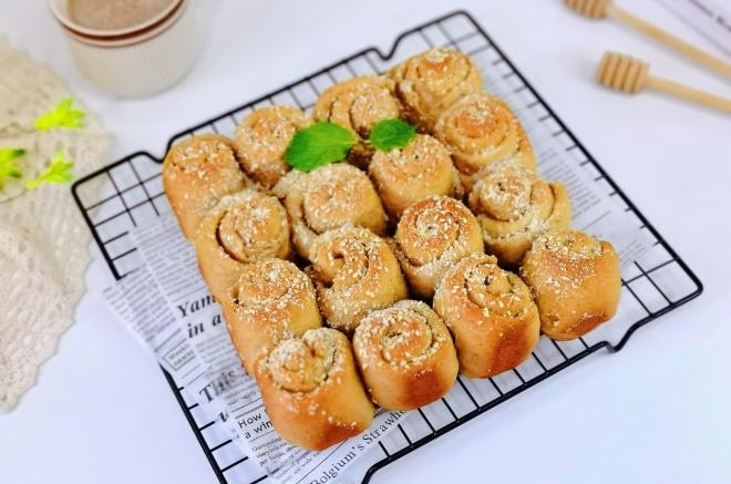 椰蓉黑豆浆面包卷