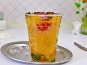 青柠玫瑰菊花茶：