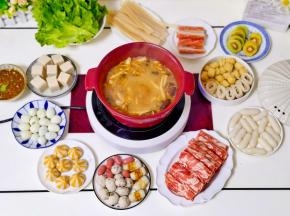 烧开后即可涮菜。