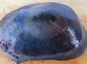 煮好的五香猪肝取出晾至不烫手取下牙签