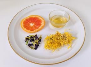 蝶豆花蜂蜜金丝菊花茶：