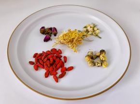 金菊玫瑰茉莉花茶：