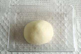 发酵至2倍大。手指蘸粉戳洞，不立刻塌陷回弹。