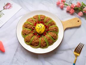 荤素搭配的健康蒸菜。