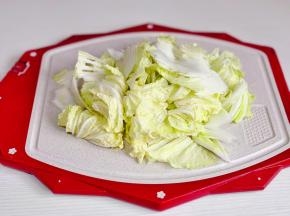 白菜洗净切片。