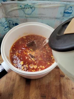 加入一大碗清水！