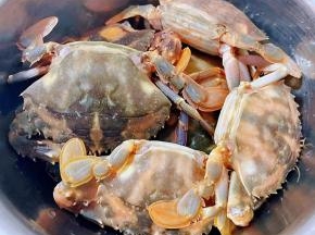 螃蟹用小刷子刷洗干净沥干水分