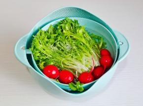 樱桃萝卜，苦菊去跟洗净，泡盐水。