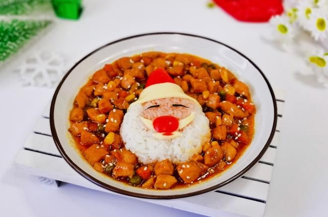 圣诞老人&辣酱鸡丁盖浇饭