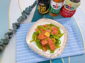 香肠炒青椒完成