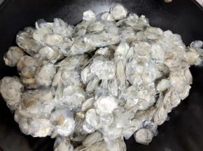 把清洗干净的鱼鳞倒入锅中！
