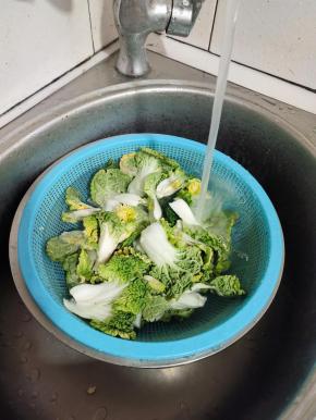 青菜清洗干净沥干水分备用！