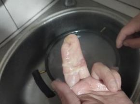 把小肠从里面翻出来！