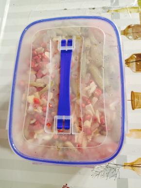 盖上盖子密封好，放在冰箱冷藏半天就可以吃了！