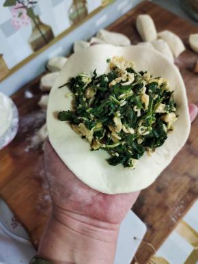 放入适量调好的馅儿！