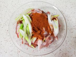 加入葱姜料酒、红烧酱油、臻品蚝油、盐和辣椒粉。