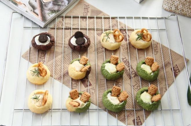 三口味棉花糖拉丝曲奇，外酥里软，巨好吃