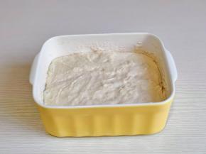 波兰种混合至无干粉，盖上盖子冰箱冷藏发酵一夜。