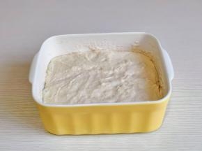 波兰种混合至无干粉，盖上盖子冰箱冷藏发酵一夜。